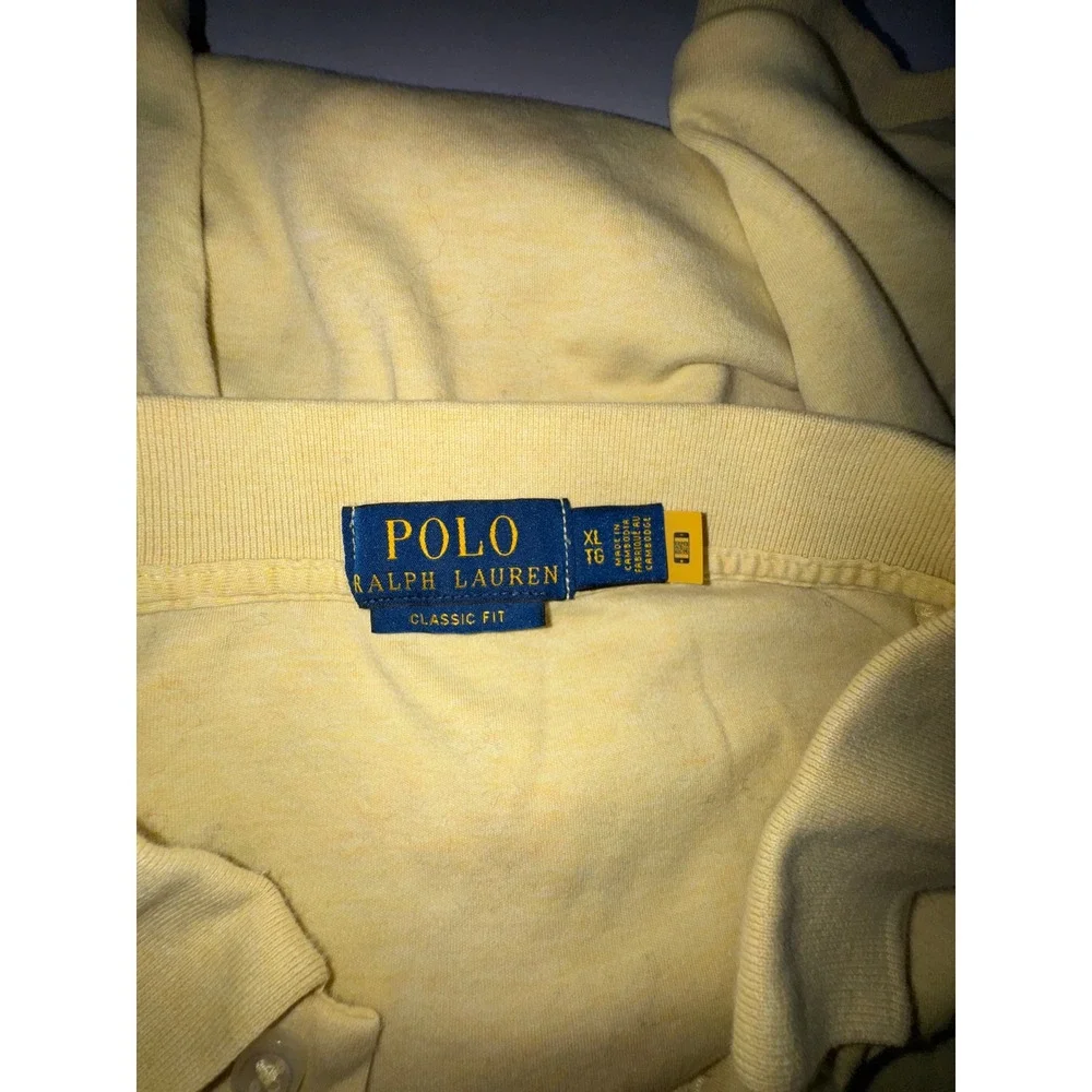 Polo Ralph Lauren Mens XL Yellow Classic Fit Short Sleeve Pony Logo Polo Shirt